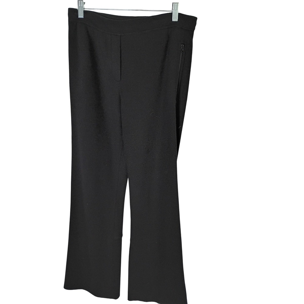Helmut Lang Womens Black Fleece Straight Leg Pants Elastic Waist Drawstring M